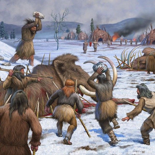 неандертальцы-на-охоте
