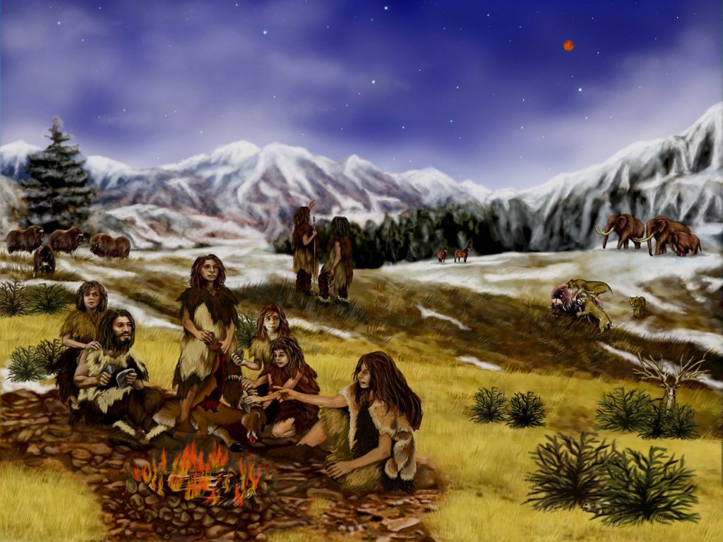 неандертальцы-у-огня